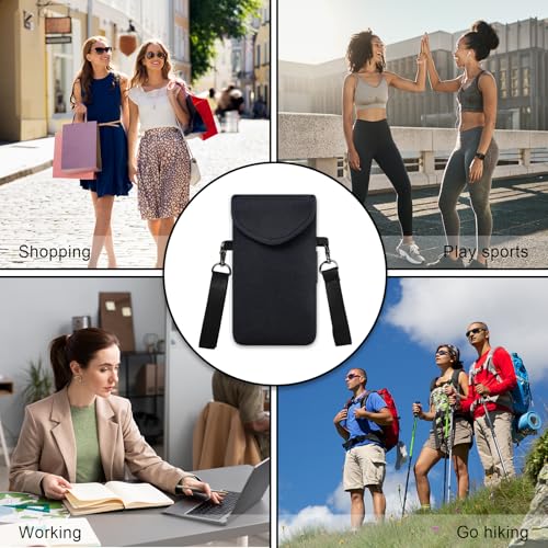 Image of Neoprene Phone Sleeve Pouch Case Bag for Men Women w /Crossbody Strap /Neck Lanyard for iPhone 17 /16 /15 /14 Pro Max, Samsung S25,Pixel 10