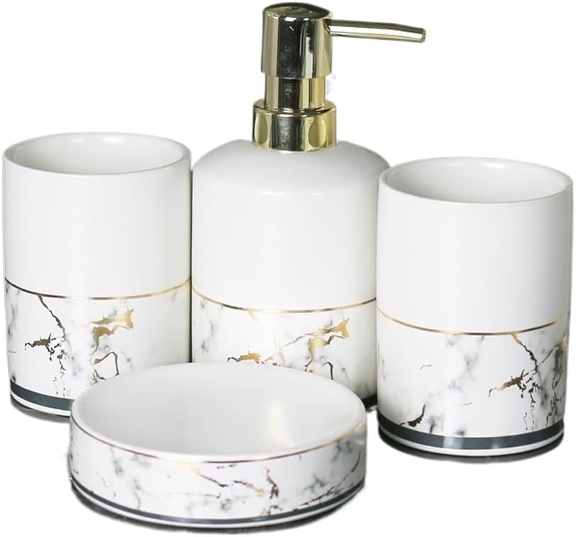 Bathroom Supplies Marble Lotion Bottle Soap Dish Toothbrush Holder Bathroom Decoration Accessories