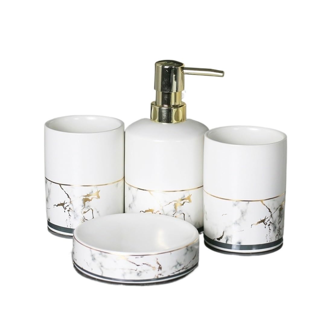 Bathroom Supplies Marble Lotion Bottle Soap Dish Toothbrush Holder Decoration Accessories