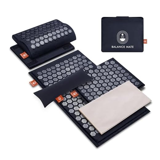 Acupressure Mat & Pillow – Pain Relief and Relaxation Kit for Back, Neck, and Sleep, Suitable for Yoga, Meditation, or Daily Use (Deep Black).
