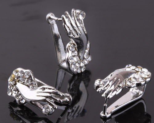 50piece Silver Plated Crystal Hand Pendant Pinch Bail 15mm Jewelry Making Findings PB53