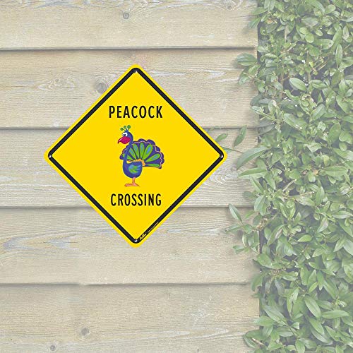 Panneau en aluminium paon plaque de signalisation extérieure carrée 25,4 cm