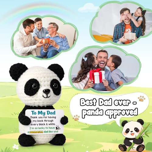 Divertido regalo de panda de ganchillo para el Día del Padre y cumpleaños de papá 7