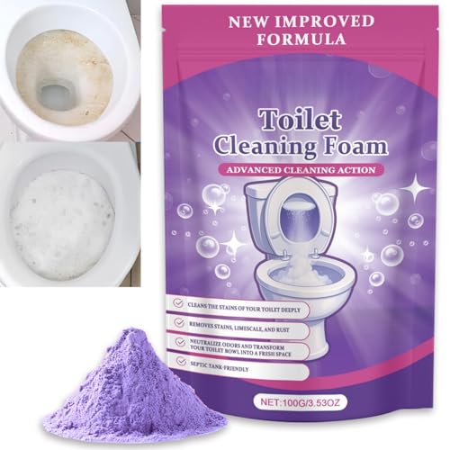 Toilet Cleaner & Descaler Clean Toilet Cleaning Foam Strong Foaming Powder for Hard Stains No-Touch Toilet Cleaning Foam Limescale Remover Powder Toilet Bowl Cleaner Fresh Cleaning