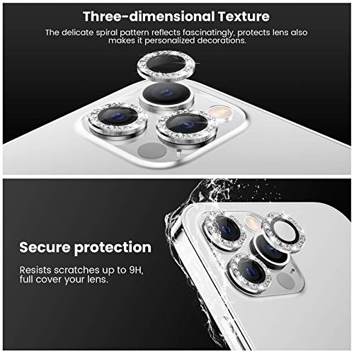 51DcGqwR5LL Tensea Compatible with iPhone 12 Pro Camera Lens Protector, 9H Tempered Glass Camera Cover Screen Protector for iPhone12 Pro 6.1 inch 2020 (Diamond) - Image 6