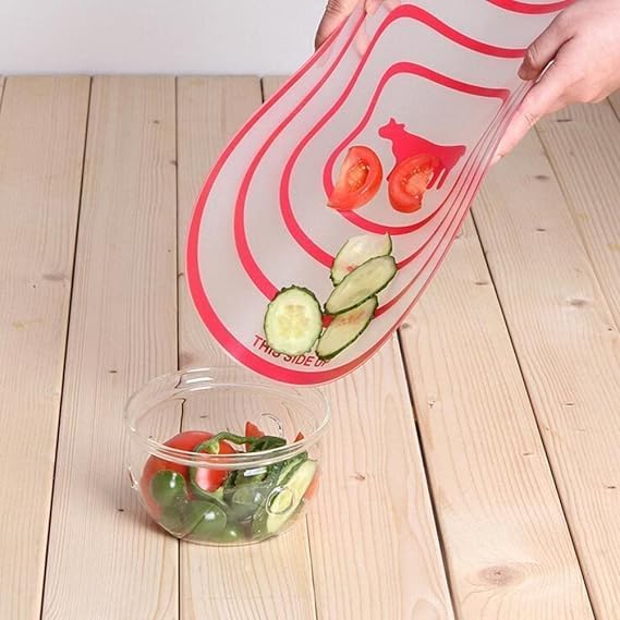 Image of Flexible Cutting Board Mat - Non-Slip Thin Clear Plastic Chopping Sheet, BPA-Free, Dishwasher Safe, Color-Coded Flexible Kitchen Cutting Mat for Meat, Vegetables & Fruits (Set of 1)