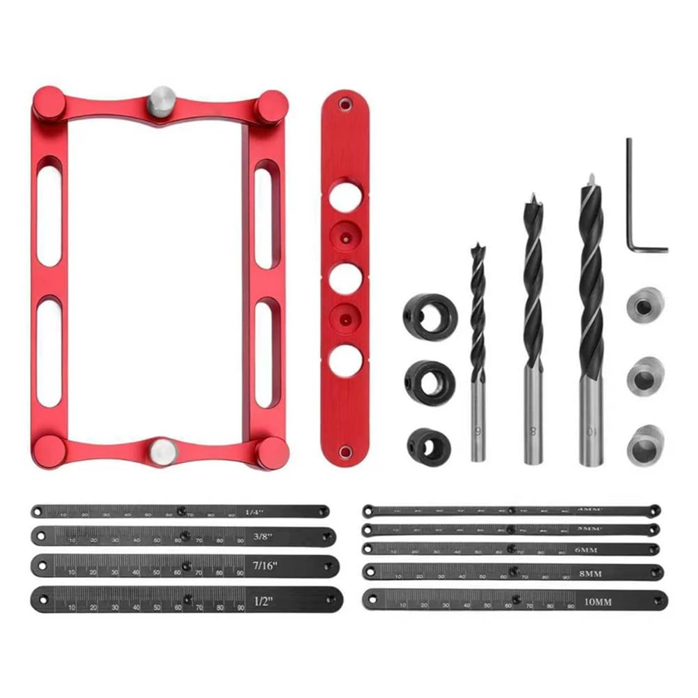Ijsdnvjndx As Shown Woodworking Doweling Jig With Interchangeable Rods, Self-Centering Drill Guide For Precise Joinery