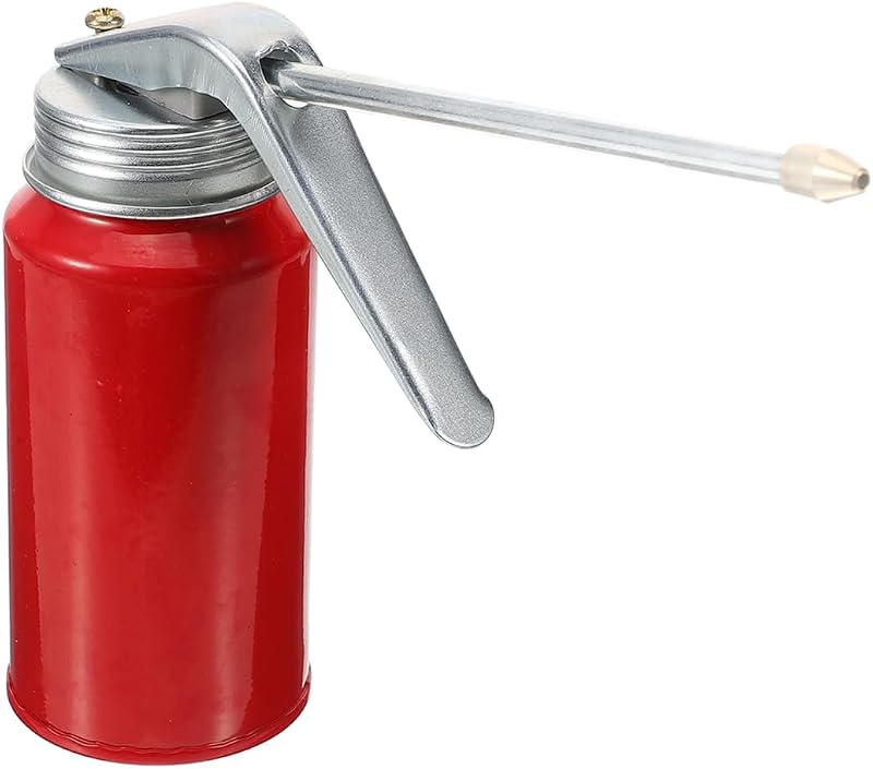 PartyKindom High Pressure Oiler can Metal Oiler can for Engine Oil Dispenser Automotive Oil can Portable Dispenser for Lubrication Workshop Maintenance DIY Use 6.69 X 4.92 X 1.96 in
