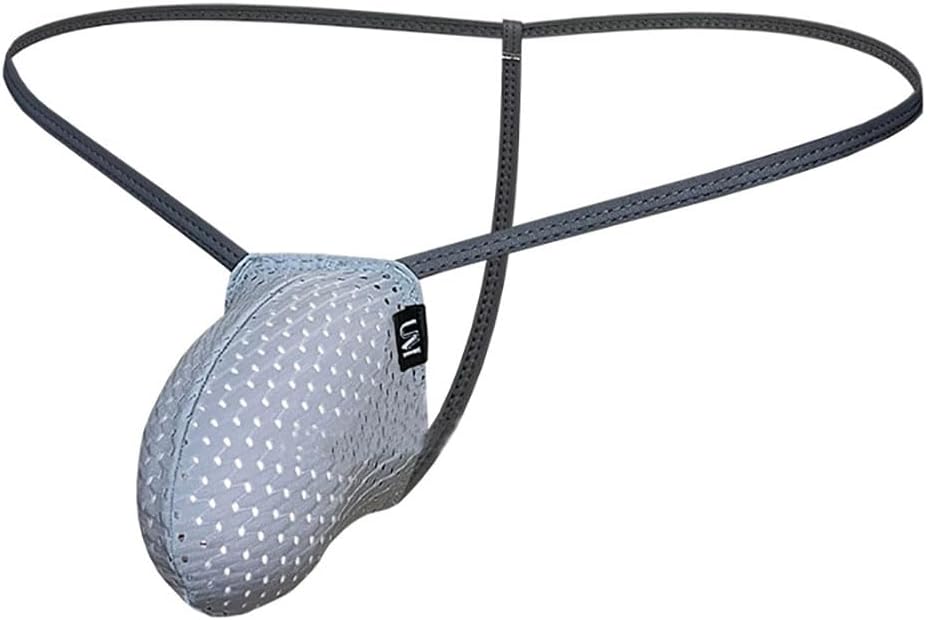 Men's T Back Thong Low Rise Sexy Briefs Spaghetti Strap Mesh Bikini Underwear - Image 4