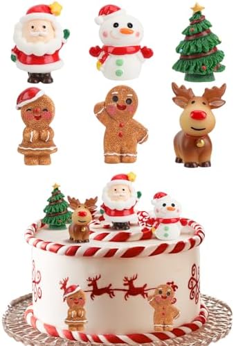 Christmas Decorations – 6 Cute 3D Cartoon figurine ornaments Set,...