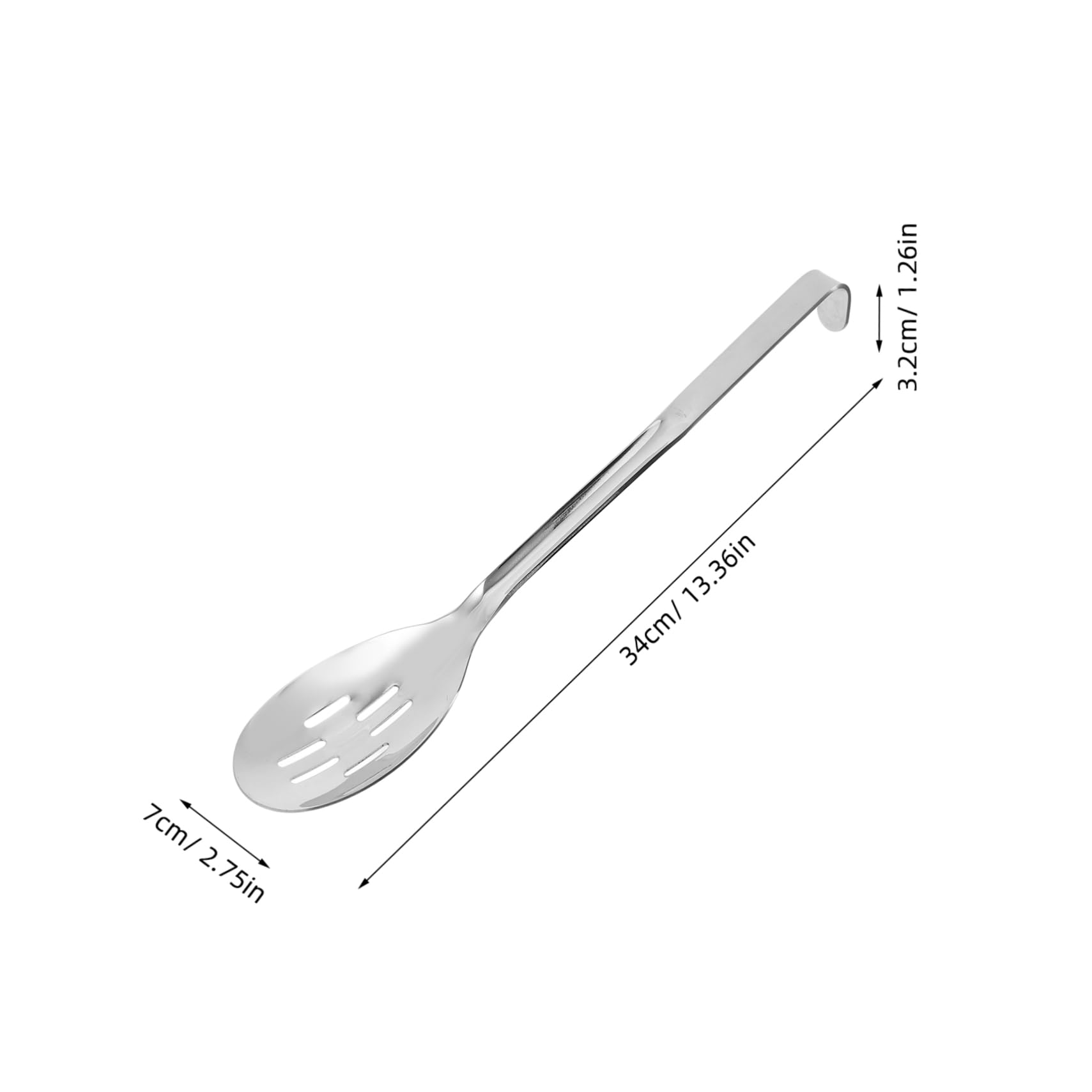 AUTSUPPL Stainless Steel Slotted Serving Spoon with Hook Lightweight Kitchen Accessory for Buffet and Banquet Use for Draining Juices While Serving Fruits and Desserts