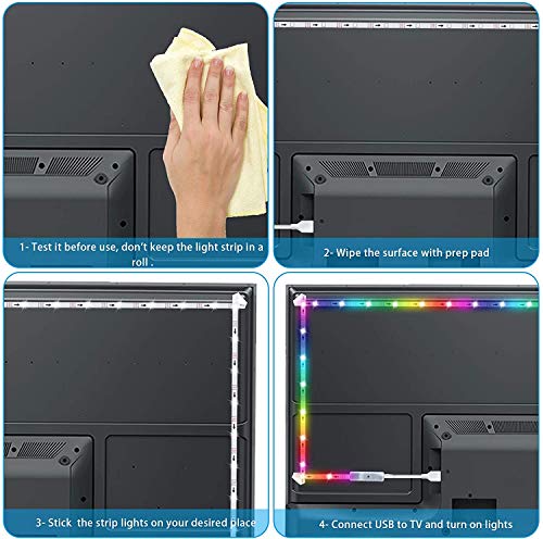 Dorolla Tv Led Strip Lights (50-70Inch), 16.4Ft/5M Dreamcolor Addressable Rgb+Ic Tv Backlight With Bluetooth App And Remote, Music Sync, Tape Light For Tv Monitor Computer Gaming Room #TOP6