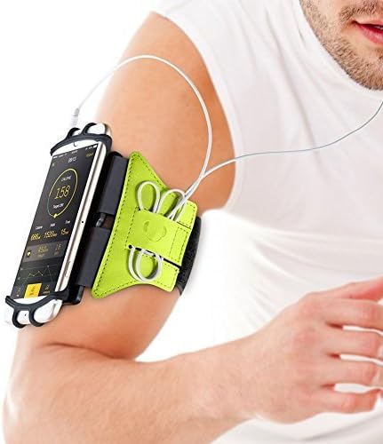 VUP Running Armband for iPhone Xs Max/XS/XR/X/6S/7/8 Plus, Galaxy S10/S9 Plus/S8/ Note 9/8/J7, LG G6/V30, Google Pixel 3/2 XL, 180 Rotatable Cell Phone Holder Arm Band for Gym Workout (Green)