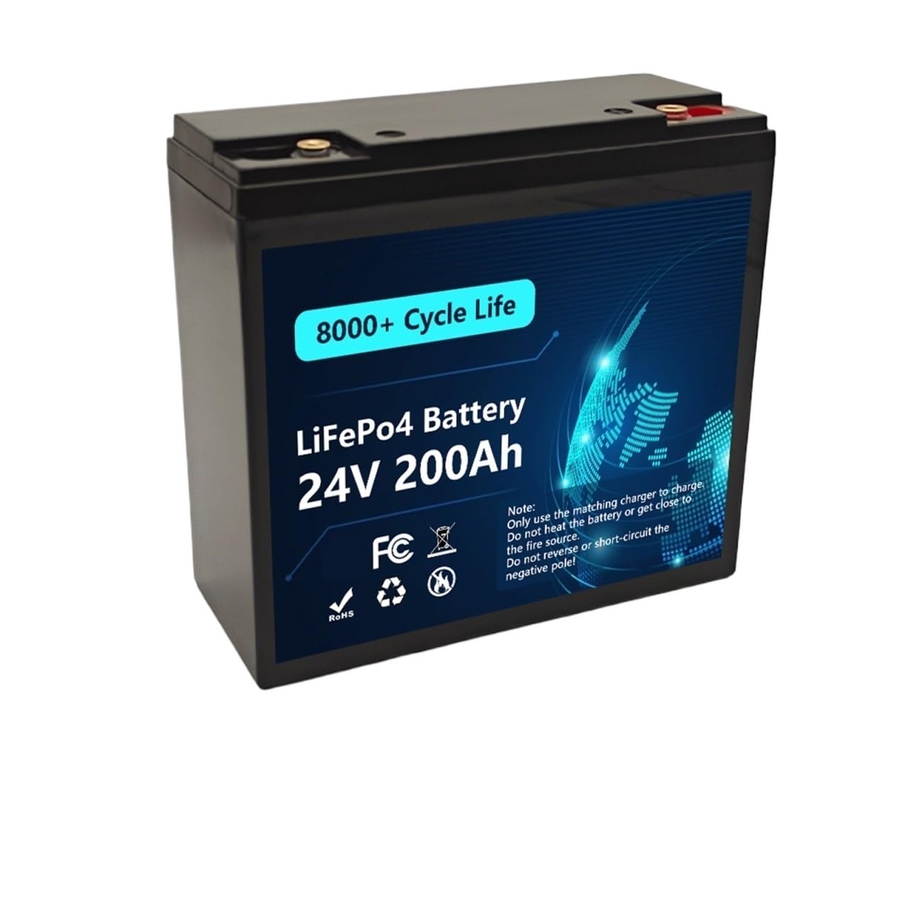 Pacco batteria a ciclo profondo LiFePO4 da 24 V, batteria di accumulo al litio ferro fosfato da 100 Ah 120 Ah 150 Ah 180 Ah 200 Ah(24V 200Ah LiFePO4)
