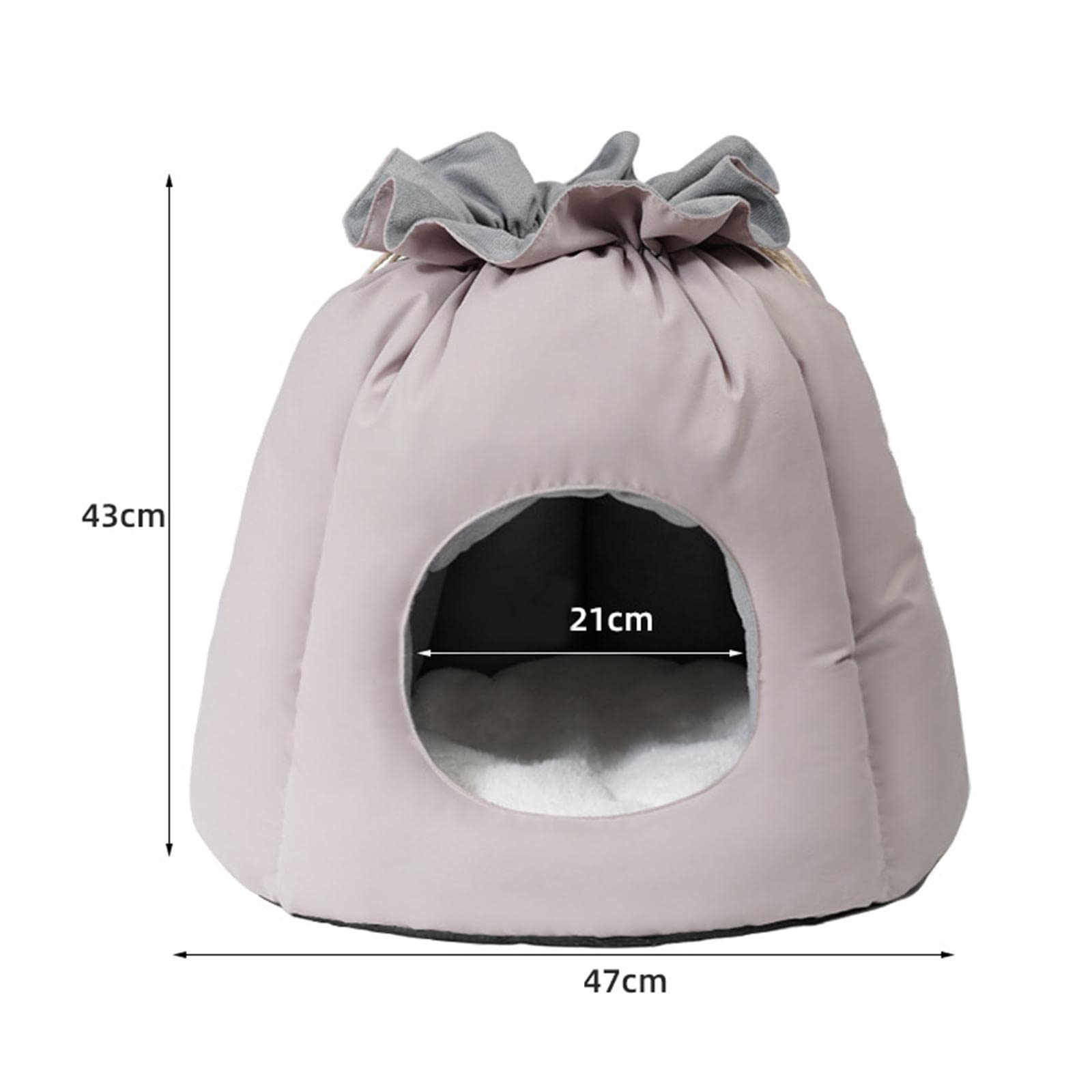 LOVIVER Felpa Casa cálida Antideslizante Tienda de campaña para Perros Lavable Autocalentamiento Hut Cueva Cama para Mascotas Manta para Gatos para Gatos de, Gris