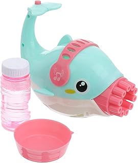 Kisangel Dolphin Bubble Machine Electric Ride on Toys Dolphin Toys Blue Toy Kid Bubble Plaything Children Bubble Toy Bubble Blower Parent-Child Makeup Plastic Pearlescent Blue Kids Playsets
