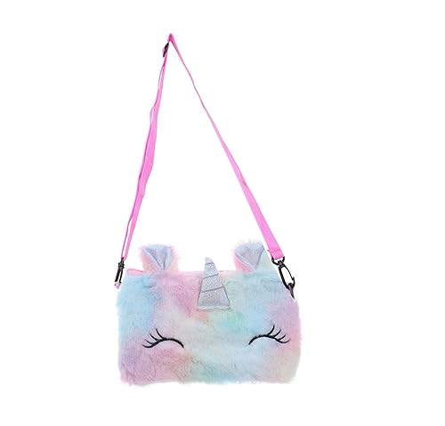 Aashiya - 1 Pieces Little Girl Unicorn Fur Plush Coin Purses Crossbody Purses Sling bag