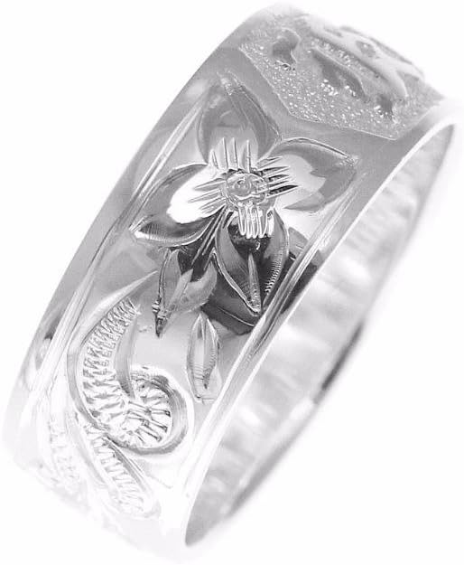 Arthur's Jewelry 925 Sterling Silver Hawaiian Plumeria Flower Scroll kuuipo Band Ring Smooth Edge Size 3 to 14