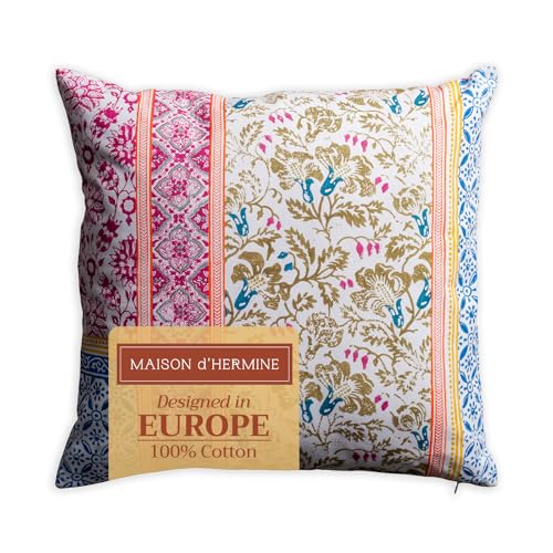 Maison d' Hermine Throw Pillow Covers 100% Cotton (20" x 20" - Pack of 1)