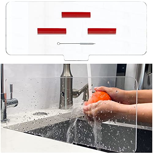 Kitchen Sink Splash Guard Clear - Keeps The Side Of Your Sink Dry & Clean - Aha Homeware Sink Splash Guard Suction Cup Free, Kitchen Water Splash Guard For Sink, Sink Water Splash Guard #TOP10