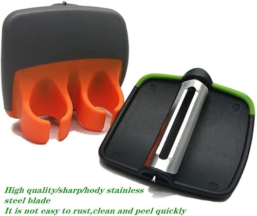 Miniatura 3 de Cepillo de frutas y verduras, cepillo de lavado de zanahorias y pelador de dedos, pelador de verduras, juego de pelador de palma para frutas, papas,