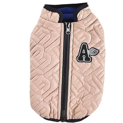 ICOUCHI ペット服 冬 ダウンベスト風ジャケット 犬洋服 コート 裏ボア 暖かい ドッグウエア パーカー 背中開き 小中大型犬 保温 防寒 防風 おしゃれ 冬服 お散歩お出かけに