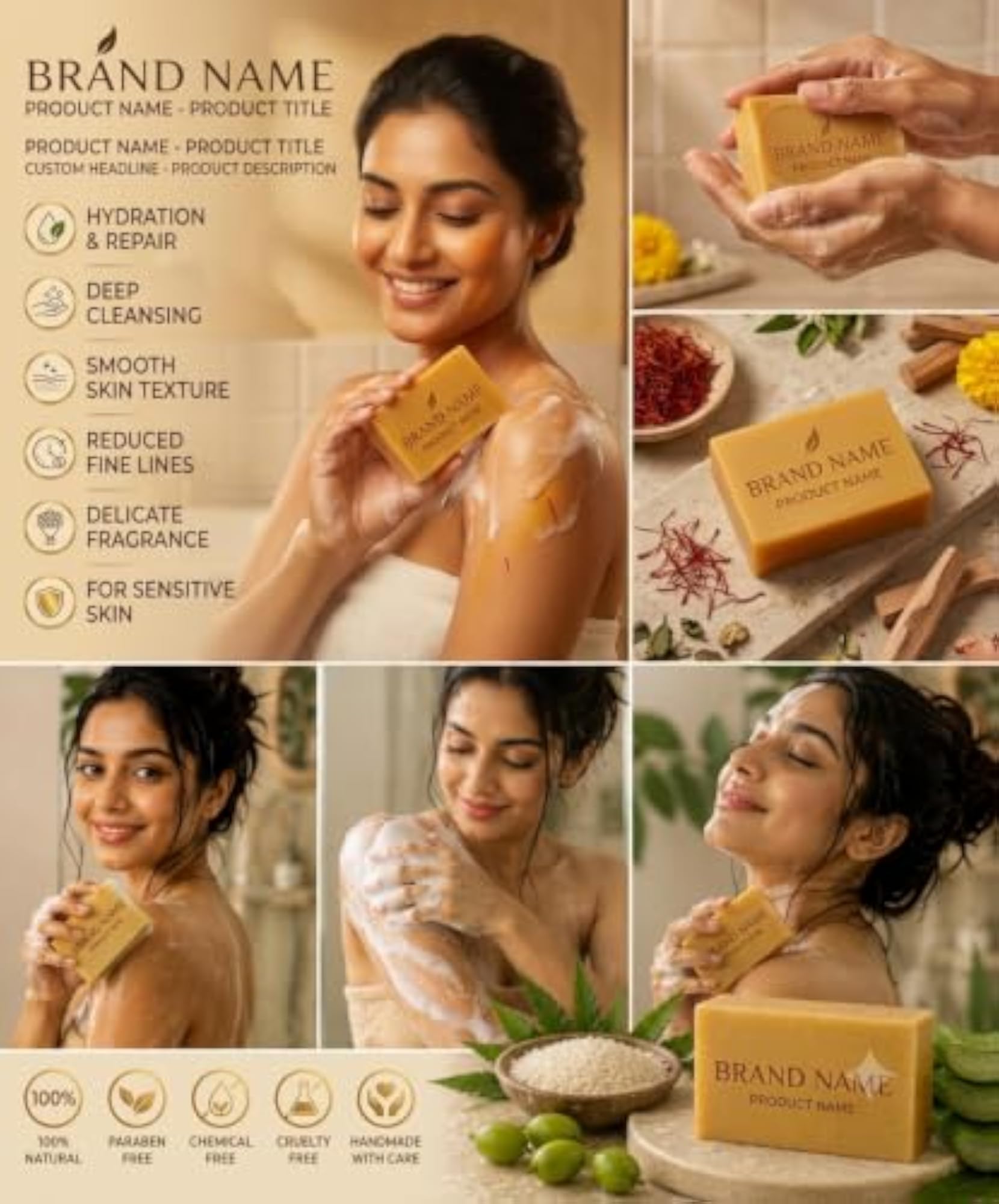 NIKSHA Kesar Herbal Bath Soap for Daily Skin Care