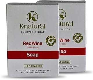 K-Natural Ayurvedic Red Wine Organic Soap 100G Pack of 2 - Natural Antioxidant Bathing Bar for Glowing Skin, pH Balanced, ... Price In India