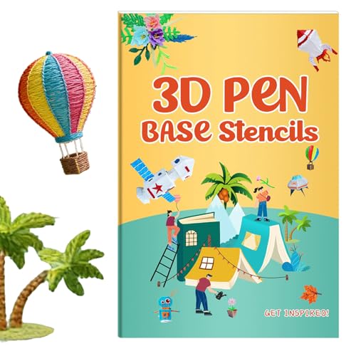 Mask Making Basics: Paper Mache to 3D Prints 5 3D Printer Drawing Molds Paper Stencils for 3D Printing Pen,Reusable Graffiti Template,3D Pen Paper Stencils,22 Sheets 44 Patterns with PVC Transparent Board.(Small)