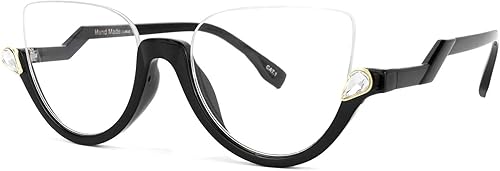 Miniatura 9 de Zeelool Elegante marco de gafas de ojo de gato sin montura para mujeres con lente transparente sin receta Felicia VHP0189
