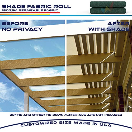 Windscreen4Less Dark Green Sunblock Shade Cloth,95% Uv Block Shade Fabric Roll 8Ft X 25Ft #TOP5
