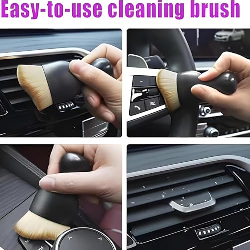 Image of Ardith Interior Cleaning Brush Combo 2 Pcs - Multipurpose Car AC Vent, Dashboard & Laptop Keyboard Dust Cleaner, Soft Bristle Brush for Dirt & Dust Removal, Auto Detailing & Electronics Cleaning Kit