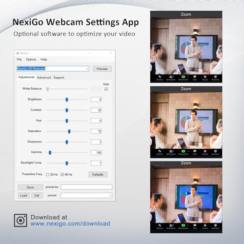 Image of NexiGo N960E 1080P 60FPS Webcam with Light, Software Included, Fast AutoFocus, Built-in Privacy Cover, USB Web Camera, Dual Stereo Microphone, for Zoom Meeting Skype Teams Twitch