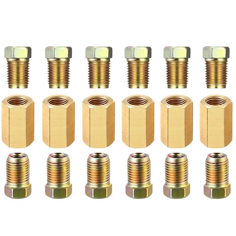 Tubería de freno 3/16 kit de accesorios con tuercas y uniones para reparar líneas de abocardado