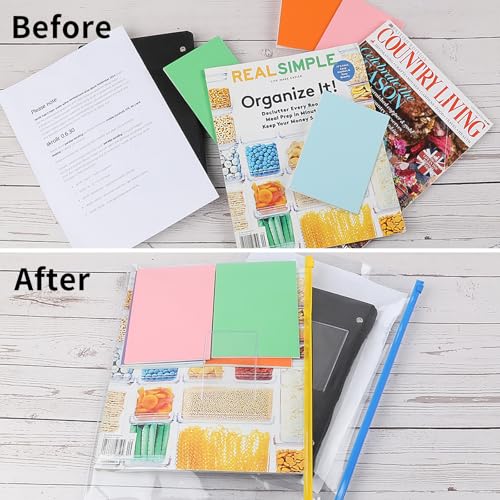 EOOUT 36 envelopes de plástico, envelopes de poliéster com zíper, pastas de arquivo, A4, tamanho car