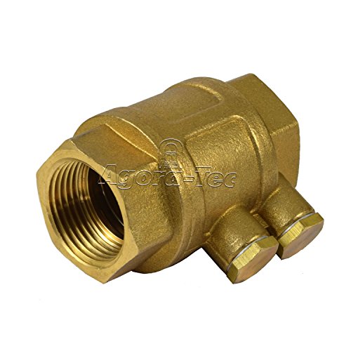 Agora-Tec Messing Rückschlagventil Fußventil 1 Zoll IG/IG Fitting inkl. 2 Entleerungsschrauben