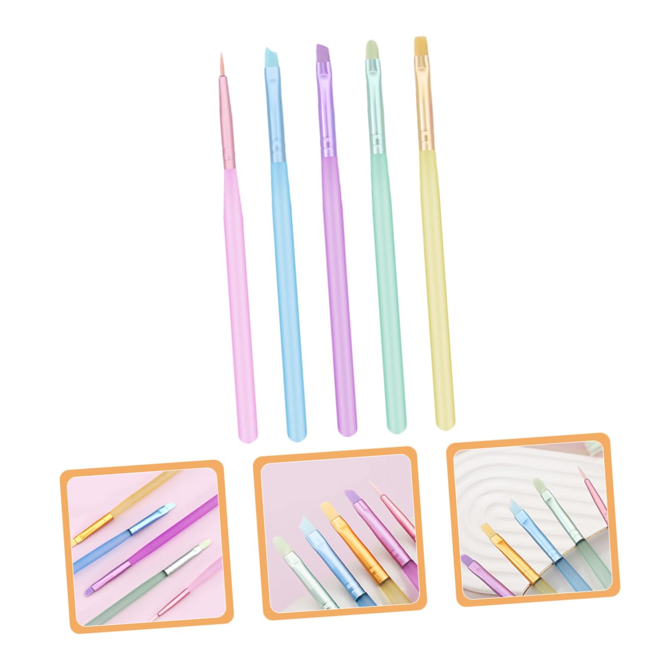 FRCOLOR Set Di 25 Pennelli Per Nail Art Penna Per Gel Per Nail Art Pennello Per Smalto Strumenti Per Manicure Forniture Per Nail Art