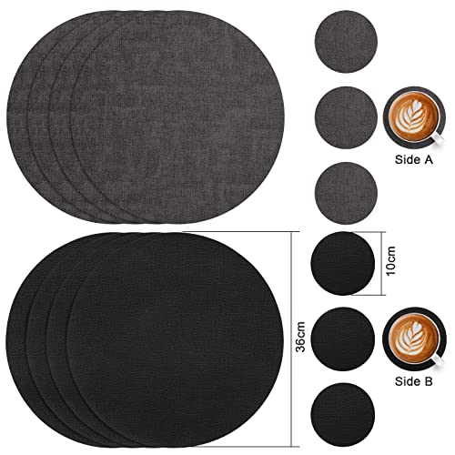 Myir JUN Leather Placemats and Coaster Set of 4 - Image 2