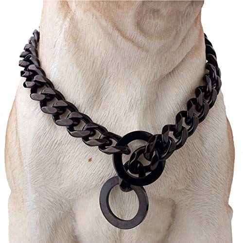 Durable Walking Dog Training Collar, Strong Stainless Steel Chain for Pitbull German Shepherd and...