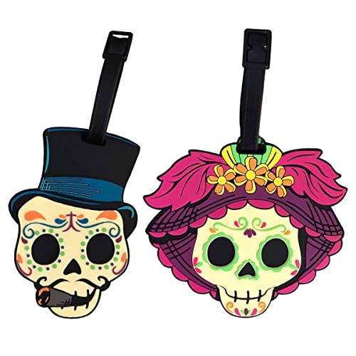 By Mexico Day of the Dead Luggage Tag Duo (Catrina & Catrín)