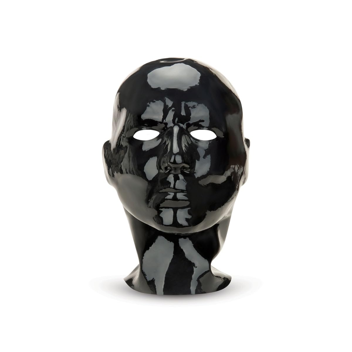 Prowler RED Latex Hood | Classic Black Fetish Latex Mask for Roleplay, Bondage & Sensory Deprivation | Premium Rubber Hood with Eye & Mouth Openings, Zip Closure & Second-Skin Fit for BDSM Play