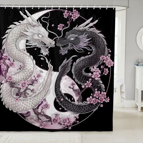 Feelyou Dragon Shower Curtain for Bathroom Decor 72"x72"