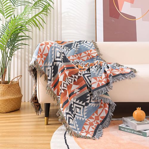 Image of Lqprom Aztec Southwestern Throw Blanket,Native American Cover 63 inchx87 inch