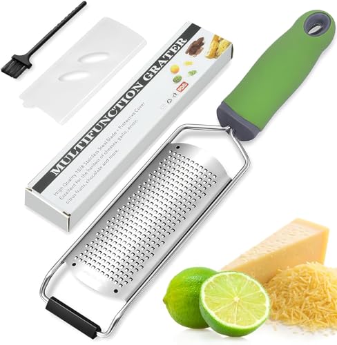 La Mejor Lista de Ralladores de limón Top 5. 45 Glowlin Rallador, Acero Inoxidable Queso, Rallador de Limón para Frutas, Ajo, Cítricos, Especias, con Funda Protectora y Cepillo