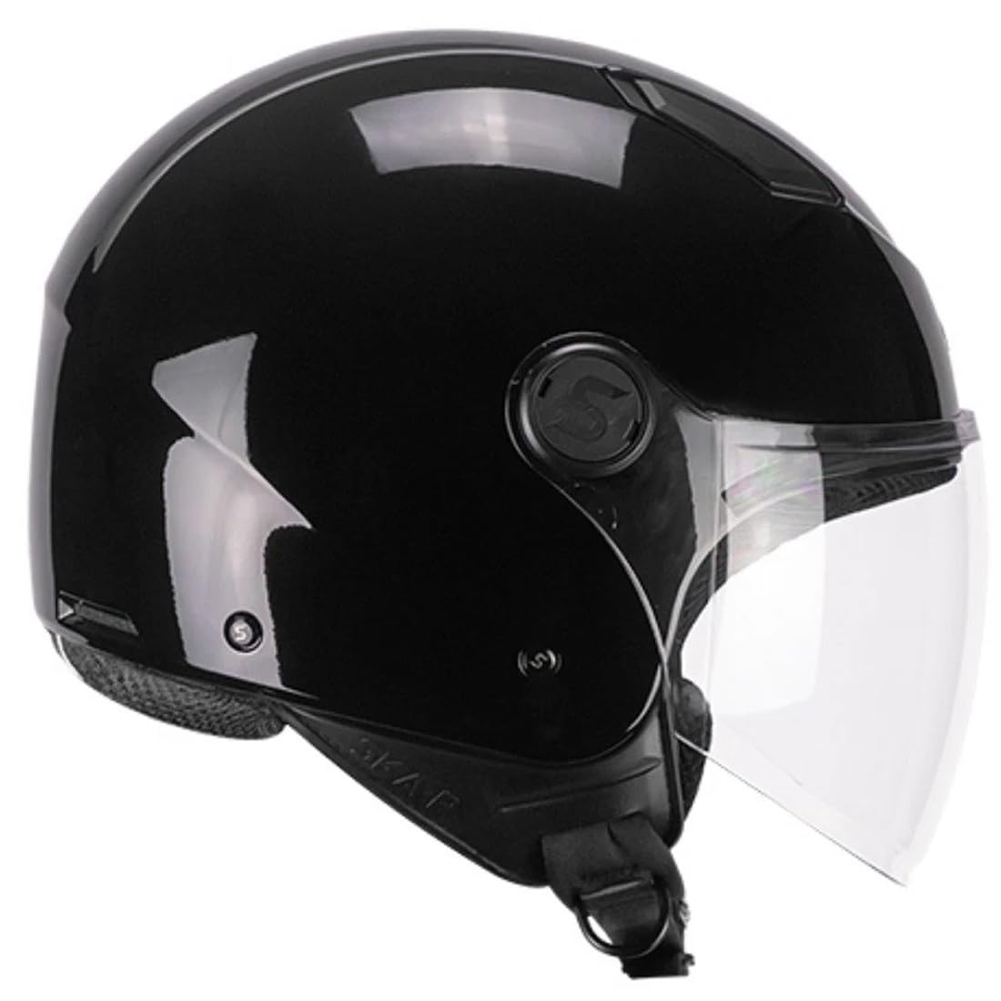 Casco Demi Jet 1LHA LUKE Mono Nero Lucido Ece 2206