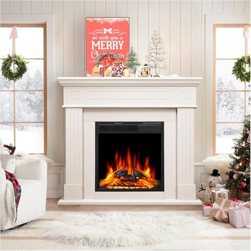 Xbeauty 44” Electric Fireplace with Mantel Surround, Freestanding...
