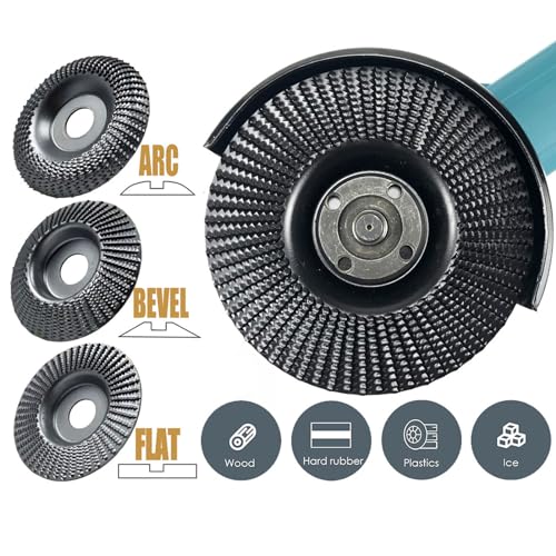 Meule à bois et disque de façonnage pour meuleuse d'angle 4,5 pouces lot de 5