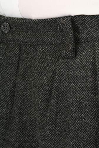 Historical Emporium Men's Wool Blend Herringbone Tweed Knickers, Victorian and Edwardian Short Pants with Suspender Buttons3