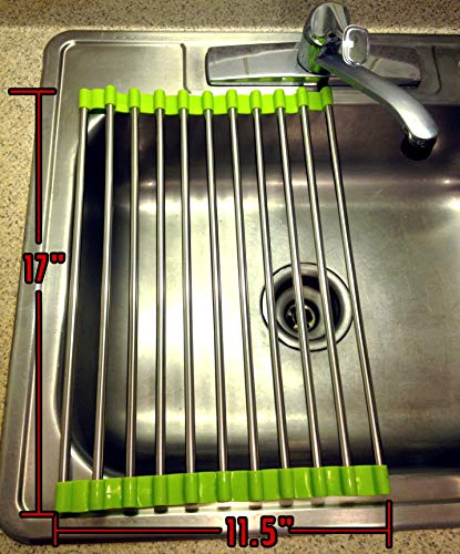 Folding Drain Rack Vegetable Rinsing Station - Stainless Steel Washing Station And Coladnder Drying Tray #TOP4