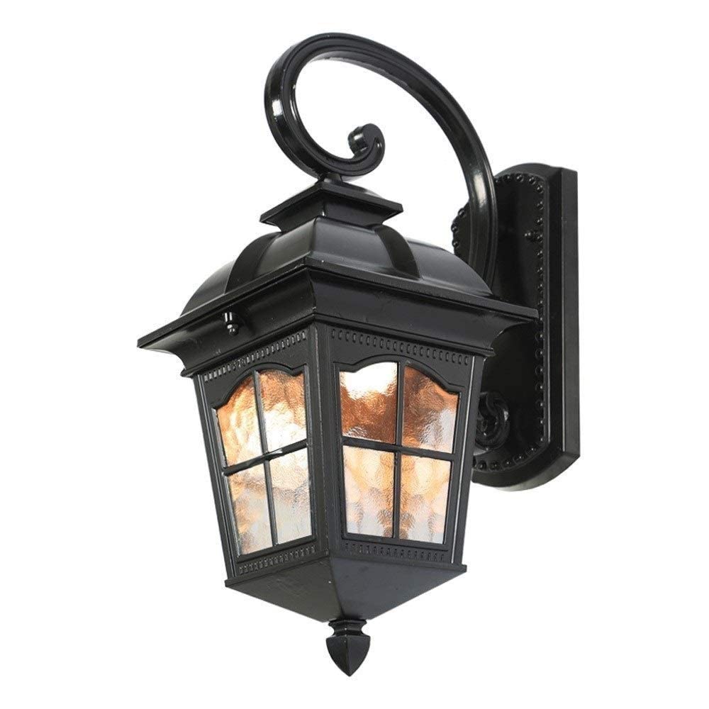 VDOQTLJT Creative Glass Square Wall Lantern E27 Beautiful Waterproof Outdoor Light European Retro Bracket Industrial Aluminum Lamp Personality Garden Patio Villa Decorative Sconce D